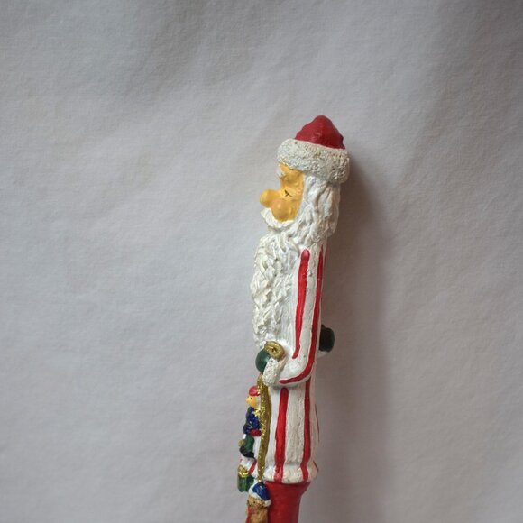 Vintage Resin Skinny Santa Claus Figure With Black Boots and Toys - Picture 3 of 11